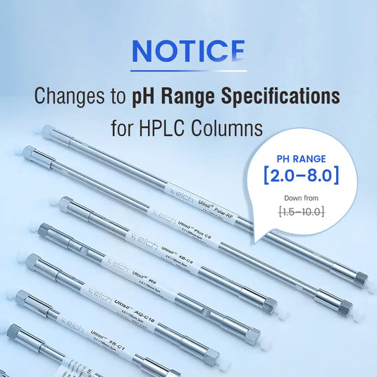 Notice: Changes to pH Range Specifications for HPLC Columns