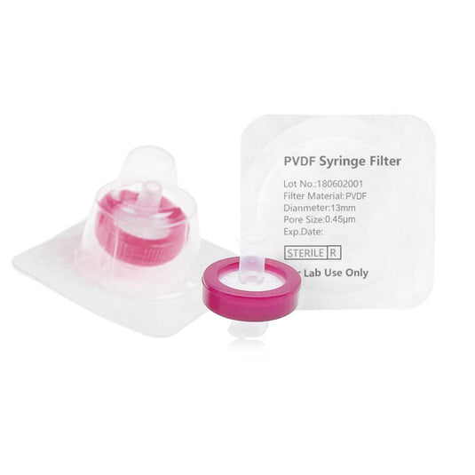 Syringe Filter, Hydrophobic PVDF, Sterile, Dia. 13mm, Pore 0.45μm, 100pcs/pk