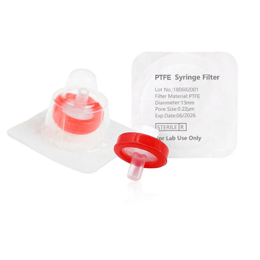 Syringe Filter, Hydrophobic PTFE, Sterile, Dia. 13mm, Pore 0.22μm, 100pcs/pk