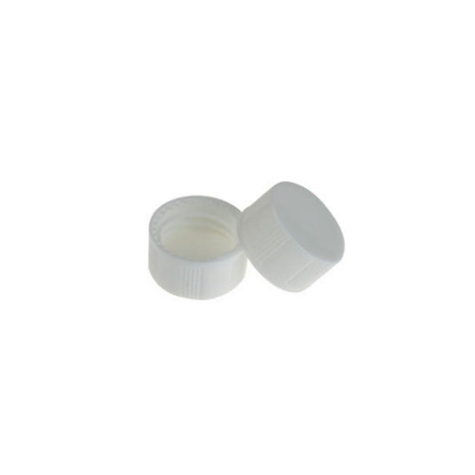 15-425 White Closed PP Top Cap, with White PE Septa 1.0mm Thick. 100pcs/pk