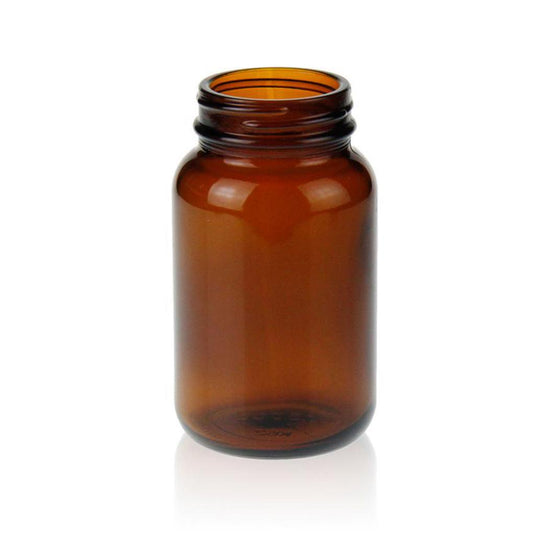 200mL Wide Mouth Amber Glass bottle 61.4×109.5mm 45-400. 24 pcs/pk.