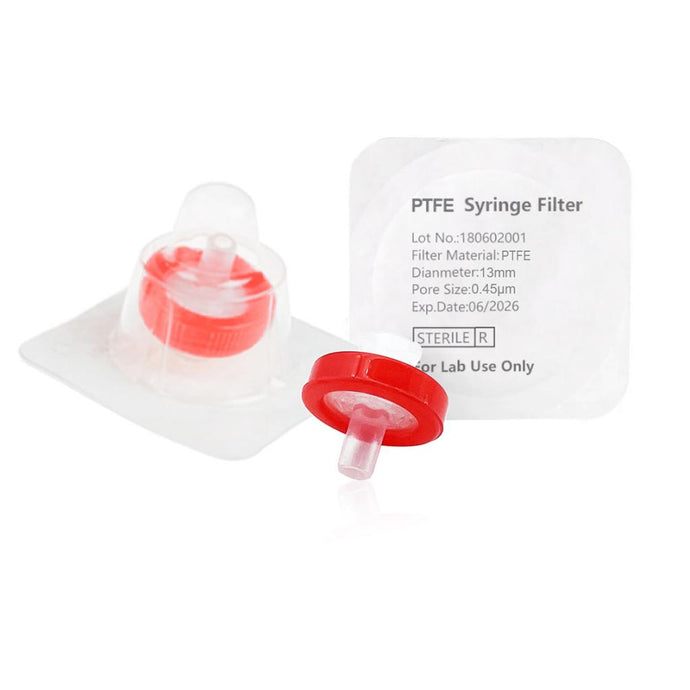 Syringe Filter, Hydrophobic PTFE, Sterile, Dia. 13mm, Pore 0.45μm, 100pcs/pk